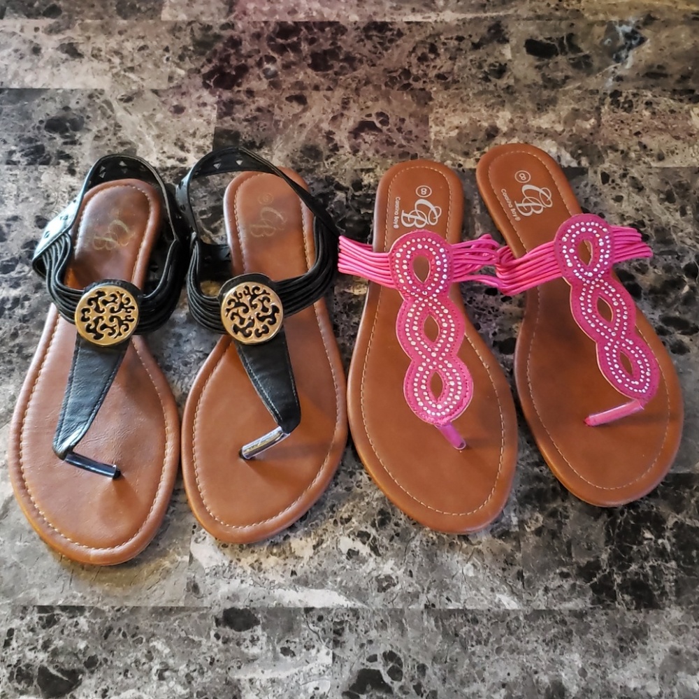 2 pairs of size 8 sandals